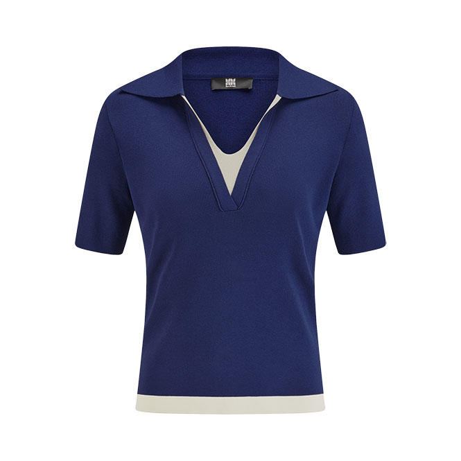 Riani Pullover Strick-Polo Mit Kontrastsaum